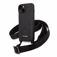 Karl Lagerfeld Monogram Plaque Logo Strap Ümbris jaoks iPhone 14 / 15 / 13 6.1" - must