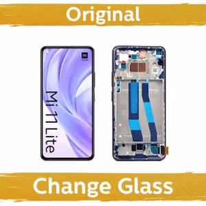 LCD ekraan ühilduv Xiaomi Mi 11 Lite 4G (Lite 5G / Lite 5G NE) raamiga / hõbedane / (Uuendatud: Hiina)