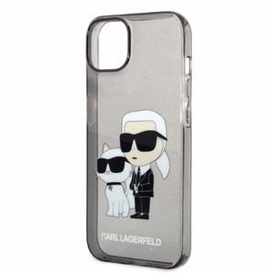 Karl Lagerfeld Glitter Karl&Choupette ümbris jaoks iPhone 14 Plus - must