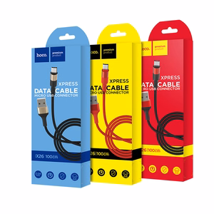 USB kaabel Hoco X26 microUSB 1.0m must-kuldne