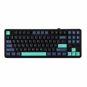 AULA Gasket F87 Pro клавиатура черная циановая синяя GrayWoodV4 RGB