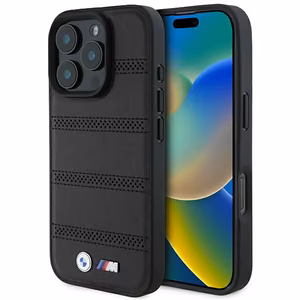 BMW M Perforated And Stitched Line MagSafe ümbris jaoks iPhone 16 Pro - must
