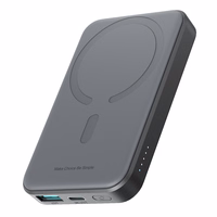 Powerbank Joyroom JR-W020 Mini 5000mAh USB-A USB-C induktiivne 20W - must + USB-C / USB-C kaabel