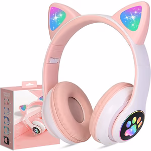 Reach Cat Glow wireless headphones, roosa
