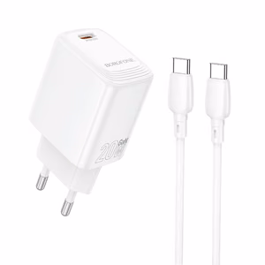 Borofone Wall laadija BN26 Fuente - Type C - PD 20W with Type C to Type C kaabel valge