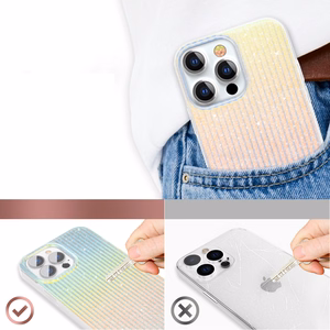 Kingxbar Travel Series luksuslik ja elegantne ümbris iPhone 13 Pro sini-oranž (Clouds)