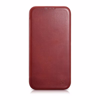 iCarer CE Oil Wax Premium Leather Folio Case iPhone 14 Plus Magnetic Flip Leather Folio Case MagSafe Red (AKI14220707-RD)