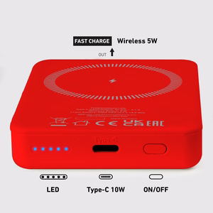 Powerbank SBS TEBB5000MAG1CR 5000 mAh ühilduv MagSafe'iga - punane