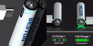 Rechargeable AAA batteries koos USB C, 400mAh, Li-Ion, 4 pcs