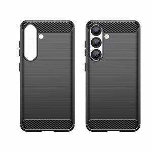 Carbon Ümbris Flexible Silicone jaoks Samsung Galaxy M06 5G - Must