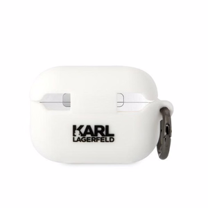 Karl Lagerfeld KLAP2RUNCHH AirPods Pro 2 cover valge/valge Silicone Choupette Head 3D