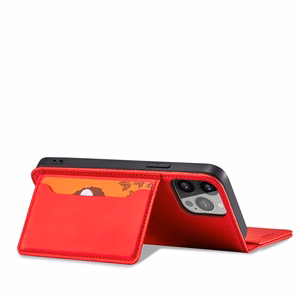 Magnet Card Case для iPhone 13 Pro Max чехол-кошелёк с держателем для карт красный
