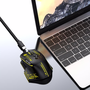 Wozinsky WMGB-1181 Wireless Optical Gaming Mouse 3200 DPI with Built-in Battery and Backlight - Black and Yellow
