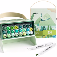 Double-sided Marker Pens ARRTX Alp, 24 Colours, roheline tone shade