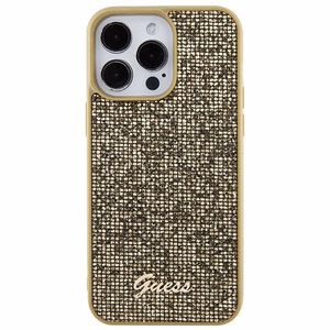 Guess Disco Metal Script ümbris jaoks iPhone 15 Pro Max - kuldne