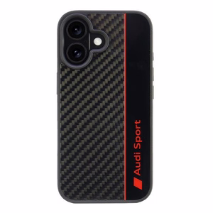Audi Carbon Fiber Stripe Ümbris jaoks iPhone 16 6.1" - must