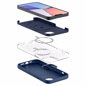 Spigen Silicone Fit Mag чехол с MagSafe для iPhone 14 Plus - синий