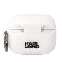 Karl Lagerfeld KLACAPSILKCW AirPods Pro cover valge/valge Silicone Karl & Choupette