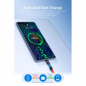 USB kaabel Essager Universal (180 nurk) must Type-C 100cm (kuni 3A)
