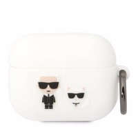 Karl Lagerfeld KLACAPSILKCW AirPods Pro cover valge/valge Silicone Karl & Choupette