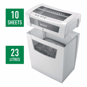 Leitz IQ Home Office P-4 paberipurustaja, tükeldav lõige, 22 cm, valge