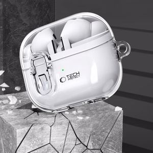 Tech-Protect FlexAir Ümbris with Carabiner jaoks Samsung Galaxy Buds 3 / 3 Pro - läbipaistev
