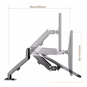Maclean MC-860N monitoriarm gaasvedruga, 13"–27", 8 kg, must