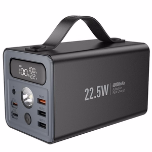 Akupank Hoco 60000 mAh QC PD 3A 22,5W DC12V sisseehitatud valgusega J138 must