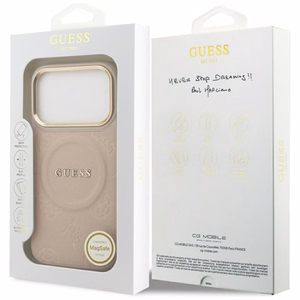 GUESS ümbris jaoks IPHONE 17 Pro compatible with MagSafe GUHMP17LPSAMSECP (PU W/ Peony Hot Stamp) roosa