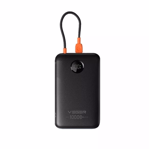 Powerbank 10000 mAh with built-in kaabel USB C QC3.0 PD 2A 22,5W K1C W1189 must