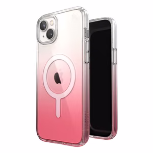 Speck Presidio Perfect-Clear + Ombre + MagSafe ümbris seadmele iPhone 15 Plus / 14 Plus, Microban mikroobivastase kaitsega, Clear / Vintage Rose Fade värvikombinatsioon