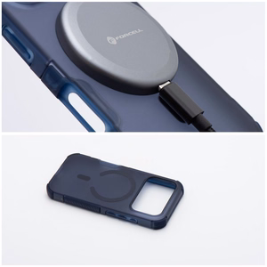 Case for iPhone 17 Pro Max / 18 Pro Max (low camera edge) Forcell F-Protect BumperX Premium compatible with MagSafe navy blue