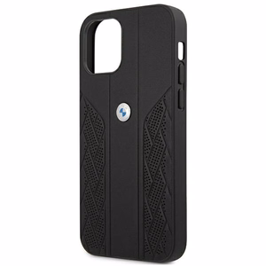 BMW Leather Curve perforeeritud ümbris iPhone 12 Pro Max'ile - must