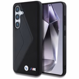 BMW Leather Oversized Stripes MagSafe ümbris jaoks Samsung Galaxy S25 - must