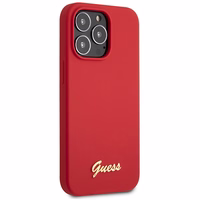 Guess GUHCP13XLSLMGRE iPhone 13 Pro Max 6.7" punane/burgundy hard ümbris Silicone Vintage kuldne Logo