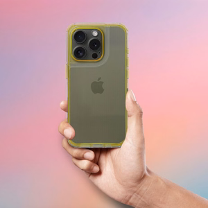 MATRIX CLEAR Ümbris jaoks IPHONE 15 Pro kollane