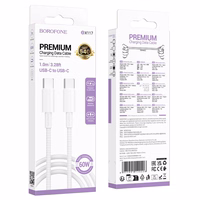 USB kaabel Borofone BX117 60W USB-C to USB-C 1.0m valge