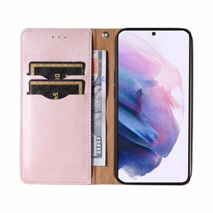 Magnet rihmaga ümbris Samsung Galaxy S22 + (S22 Plus) ümbris rahakott + Mini Lanyard ripats roosa