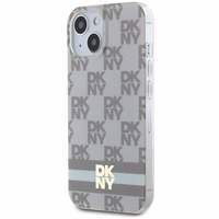 DKNY IML Checkered Mono Pattern & Printed Stripes MagSafe ümbris jaoks iPhone 15 / 14 / 13 - beige