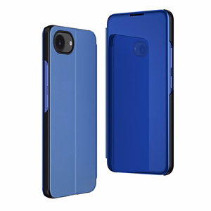 Clear View Ümbris jaoks iPhone 16e Flip Cover - sinine