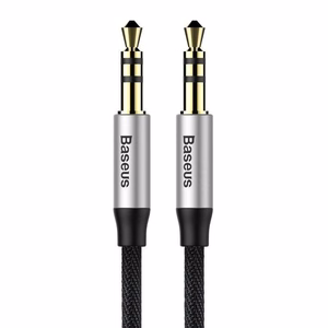 Baseus Yiven 3,5 mm mini jack AUX audiokaabel, 1 m, must/hõbe