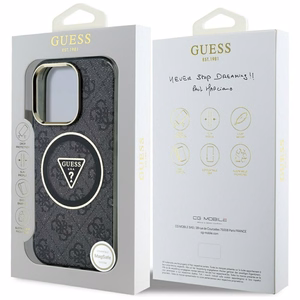 GUESS ümbris jaoks IPHONE 16 Pro compatible with MagSafe GUHMP16LHG4PRTGK (IML Metal Glitter 4G Circle Triangle) must