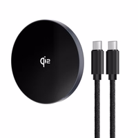 Juhtmevaba laadija Forcell F-Energy Smart Charge USB C Qi2 15W compatible with MagSafe, with detachable kaabel 1,5 m hõbedane
