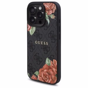 Guess GUHMP16XP4ROPEMCK iPhone 16 Pro Max 6.9" чёрный/чёрный жёсткий чехол 4G Flowers Print MagSafe