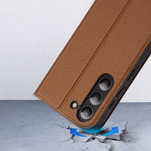 Dux Ducis Skin X2 чехол Samsung Galaxy S23+ флип-чехол кошелёк подставка коричневый