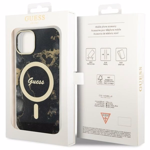 Guess GUHMP14SHTMRSK iPhone 14 6.1" must/must hardcase Golden Marble MagSafe