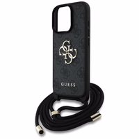 GUESS ümbris jaoks IPHONE 16 Pro Max GUHCP16XP4GMGCRK (CBDY PU 4G Big Logo W/Cord Strap) must