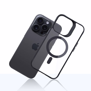 3mk Satin Armor MagCase with MagSafe jaoks iPhone 15 Pro Max - Clear with must Frame