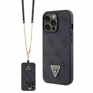 Guess GUHCP13LP4TDSCPK Ümbris jaoks iPhone 13 Pro / 13 - must Crossbody 4G Metal Logo
