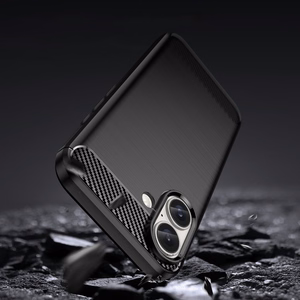 Carbon Ümbris jaoks iPhone 16 Plus Silicone Ümbris - Must